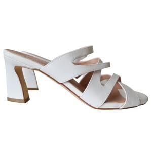 Cole Haan Alyce Heel Sandal White Leather Size 9.5